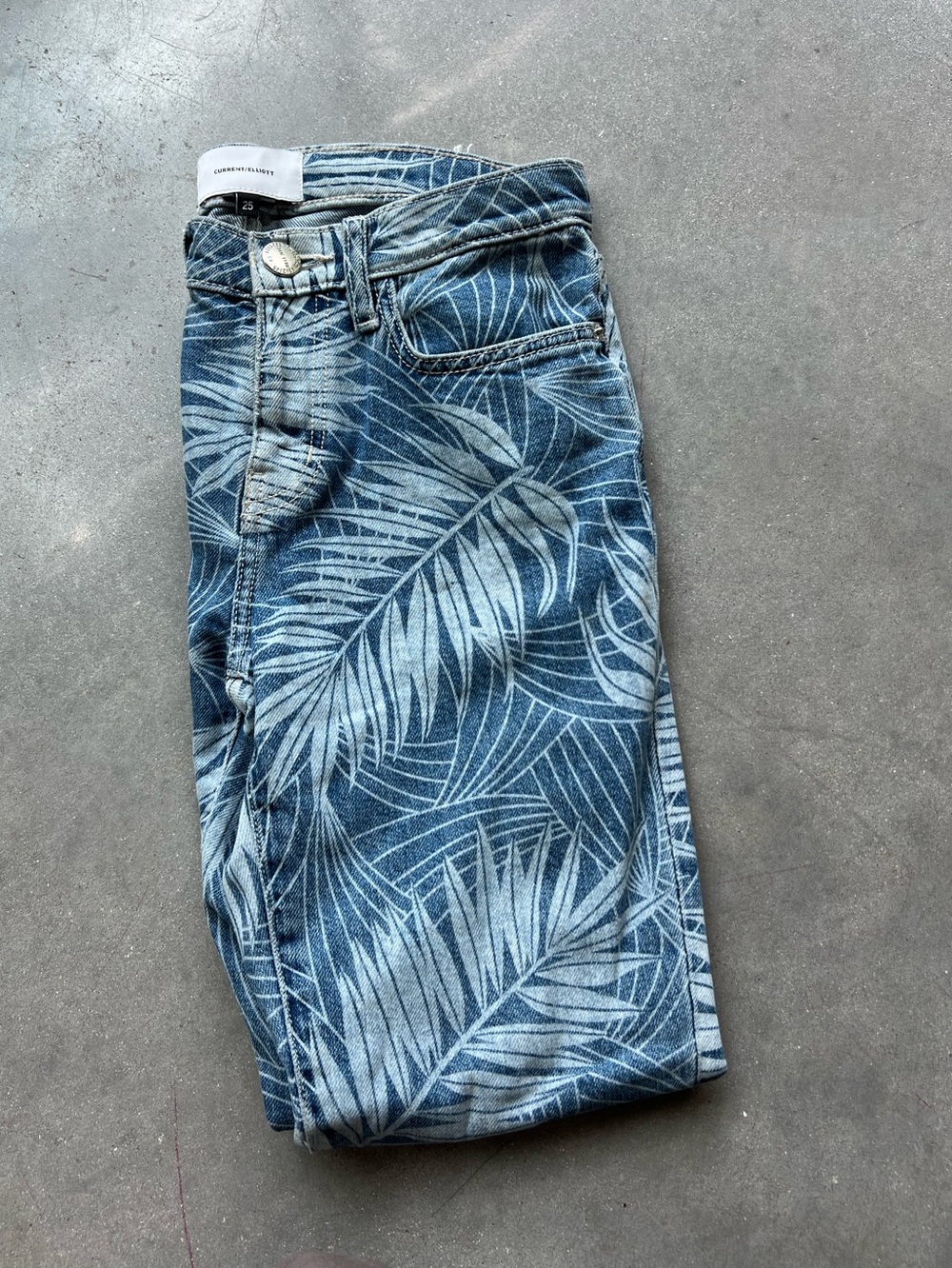 Palm print denim